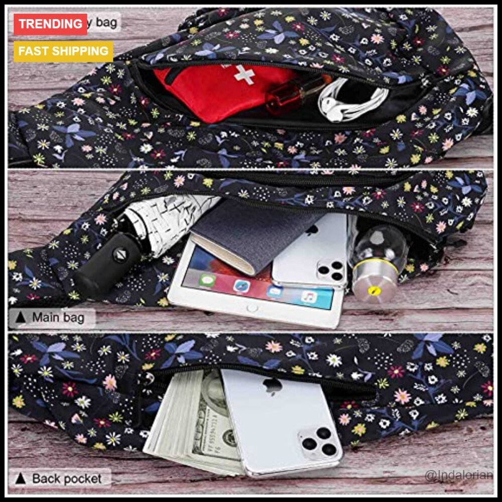 Lightweight Waterproof Crossbody Sling Bag Travel Hiking Everyday Use - Picture 5 of 7
